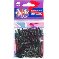 RONNEY Hair Slides Black Kokówki fryzjerskie karbowne czarne 40szt