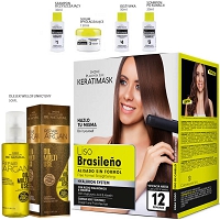 Placenta Life Kertimask Liso Brasileno, zestaw do keratynowego prostowania włosów z kwasem hialuronowym 240ml