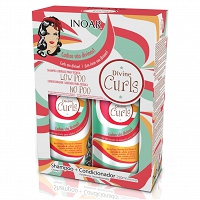 INOAR Divine Curls szampon + odżywka do włosów kręconych 2x250ml