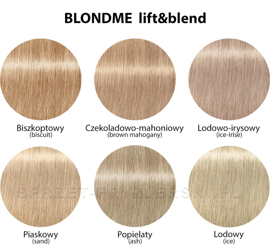 Schwarzkopf Blondme Lift&Blend Farba do włosów siwych - paleta kolorów